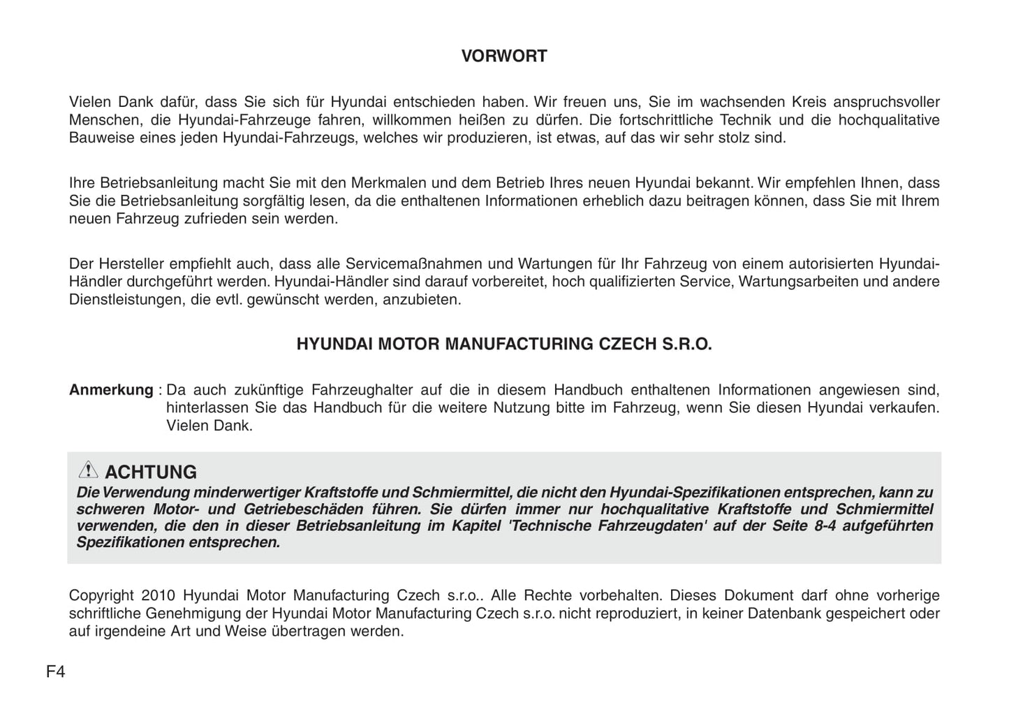 2010-2011 Hyundai ix20 Owner's Manual | German