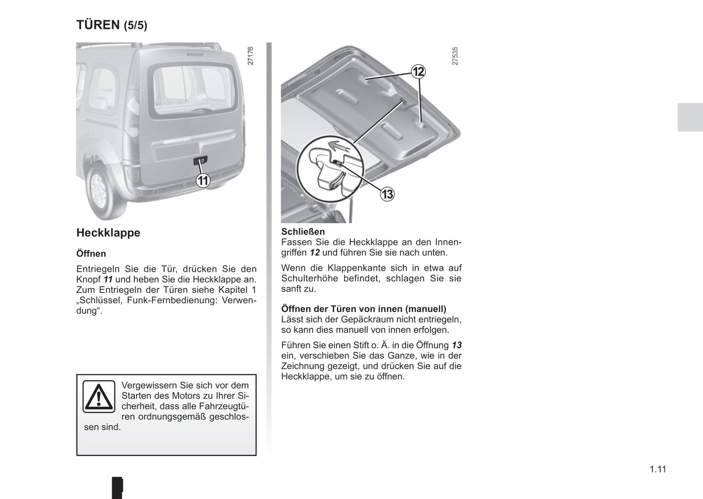 2008-2013 Renault Kangoo Manuel du propriétaire | Allemand