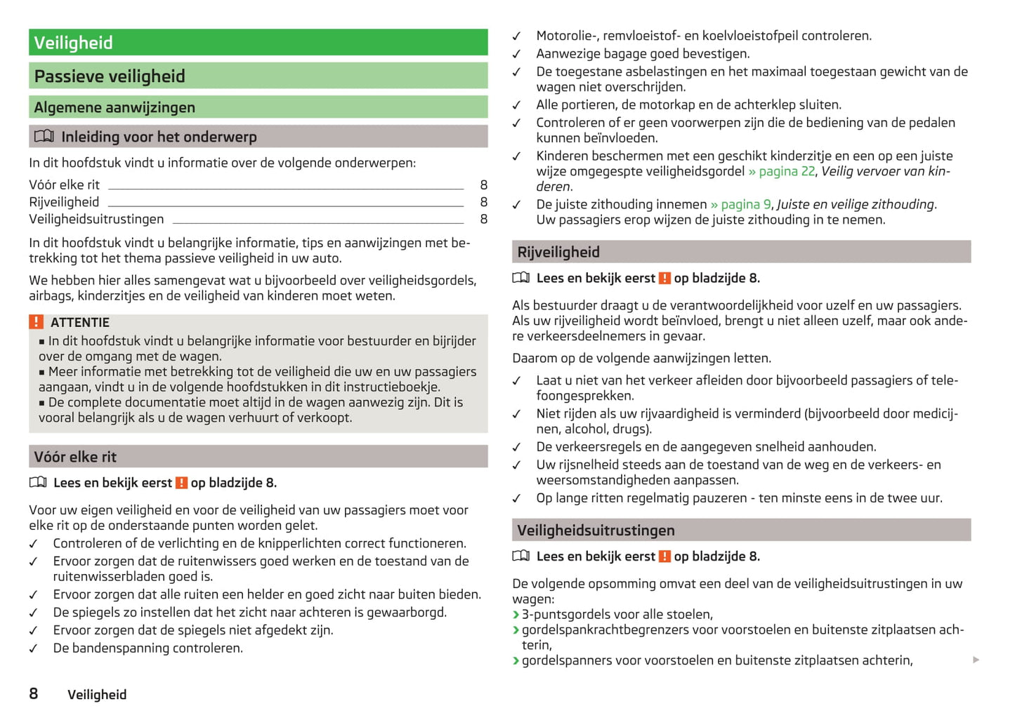 2014-2015 Skoda Superb Owner's Manual | Dutch