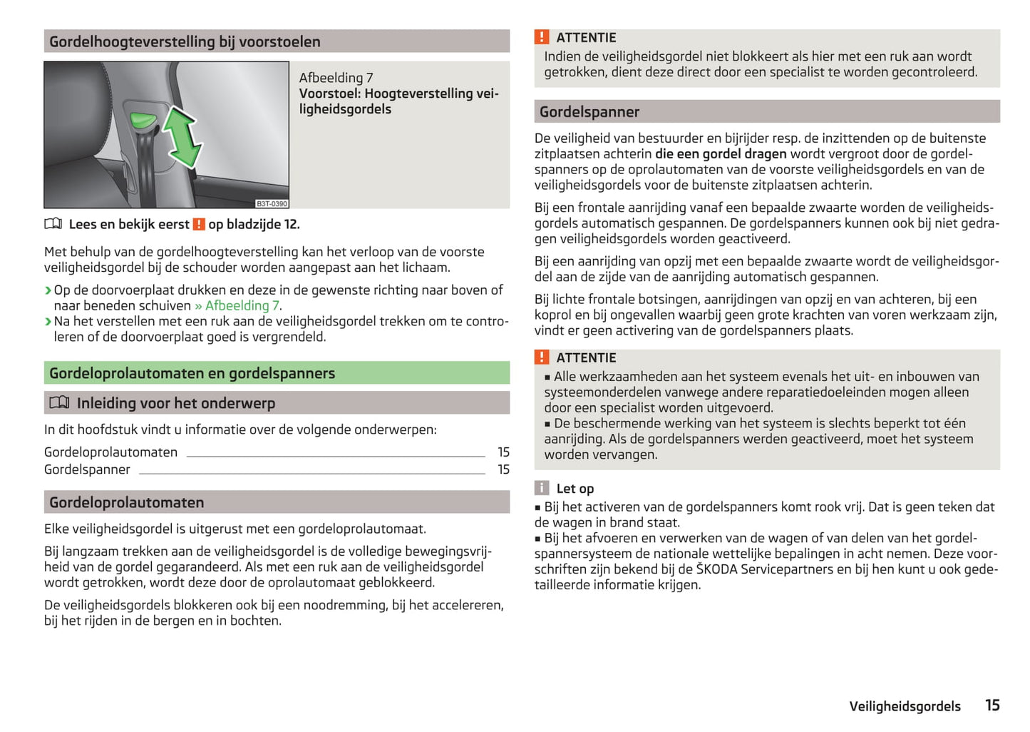 2014-2015 Skoda Superb Owner's Manual | Dutch