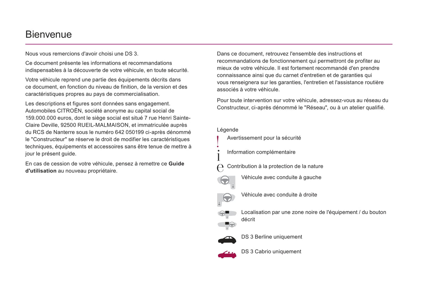 2018-2022 DS Automobiles DS 3/DS 3 Cabrio Owner's Manual | French