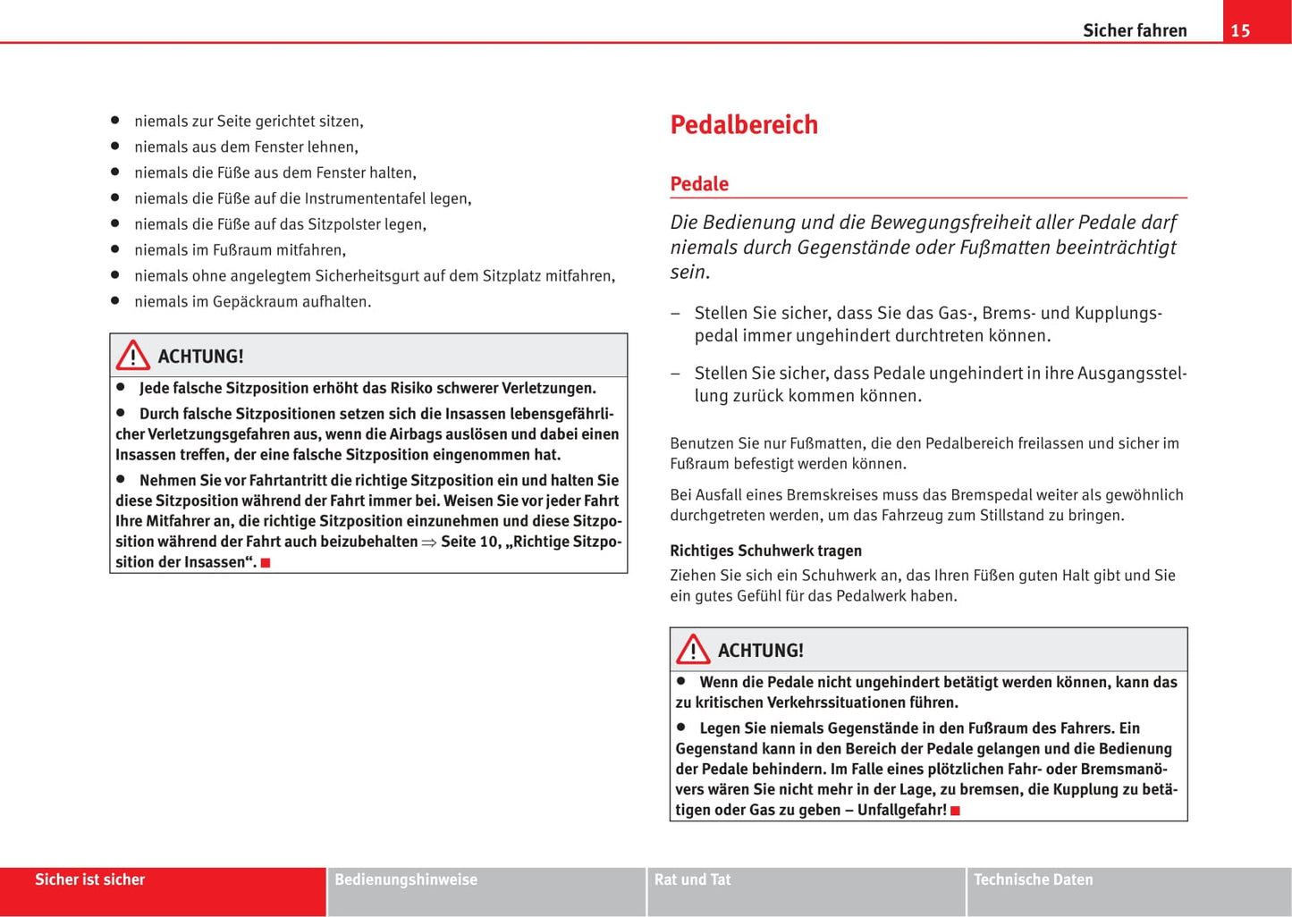 2005-2006 Seat Ibiza Owner's Manual | German