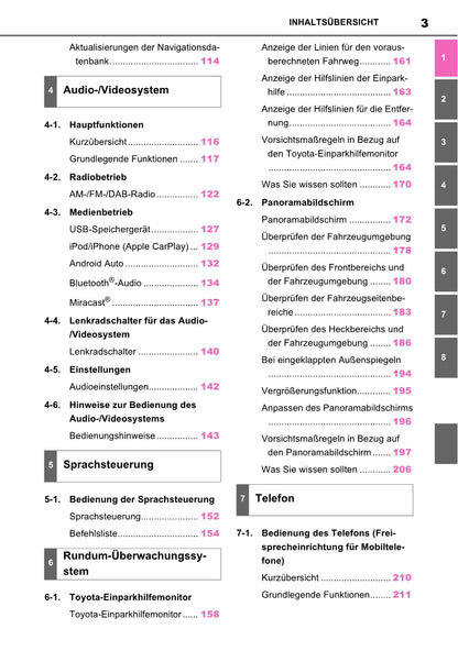 Toyota Rav4 Navigation / Multimediasysteem Bedienungsanleitung 2019 - 2023