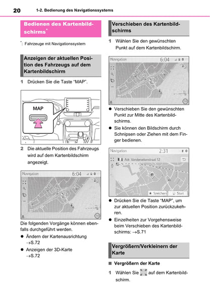 Toyota Rav4 Navigation / Multimediasysteem Bedienungsanleitung 2019 - 2023