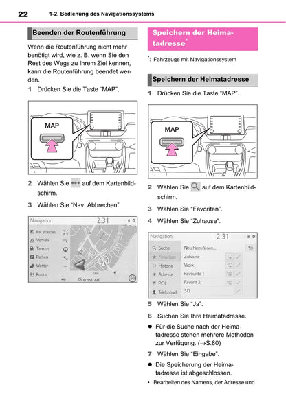 Toyota Rav4 Navigation / Multimediasysteem Bedienungsanleitung 2019 - 2023