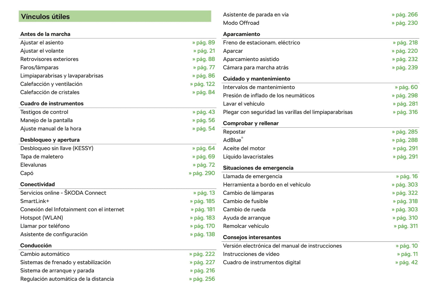 2019-2020 Skoda Kodiaq Owner's Manual | Spanish