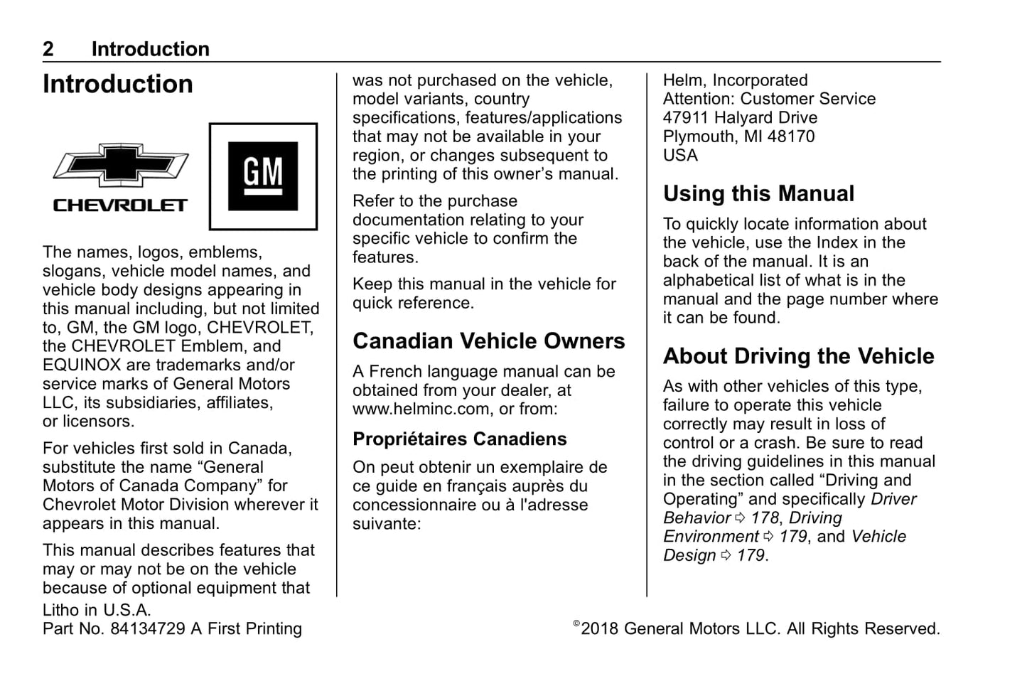 2019 Chevrolet Equinox Owner's Manual | English