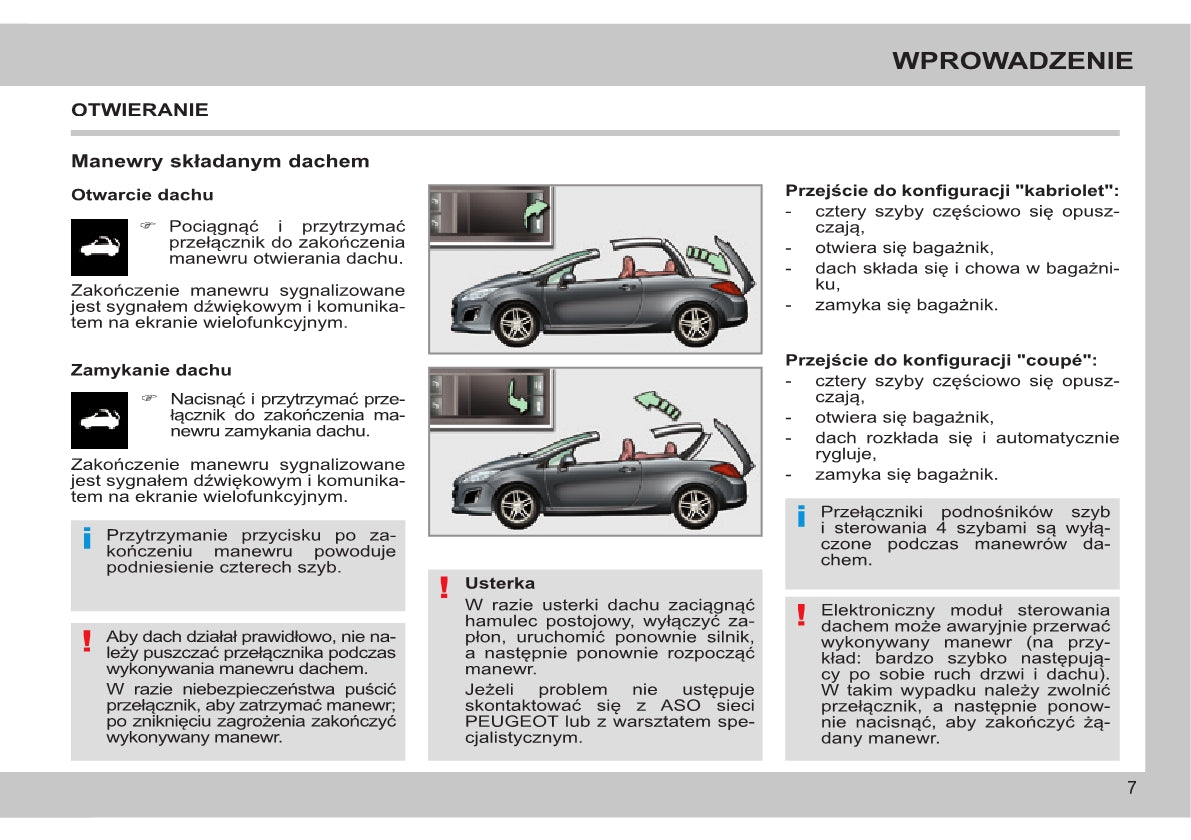 2013-2014 Peugeot 308 CC Manuel du propriétaire | Polonais