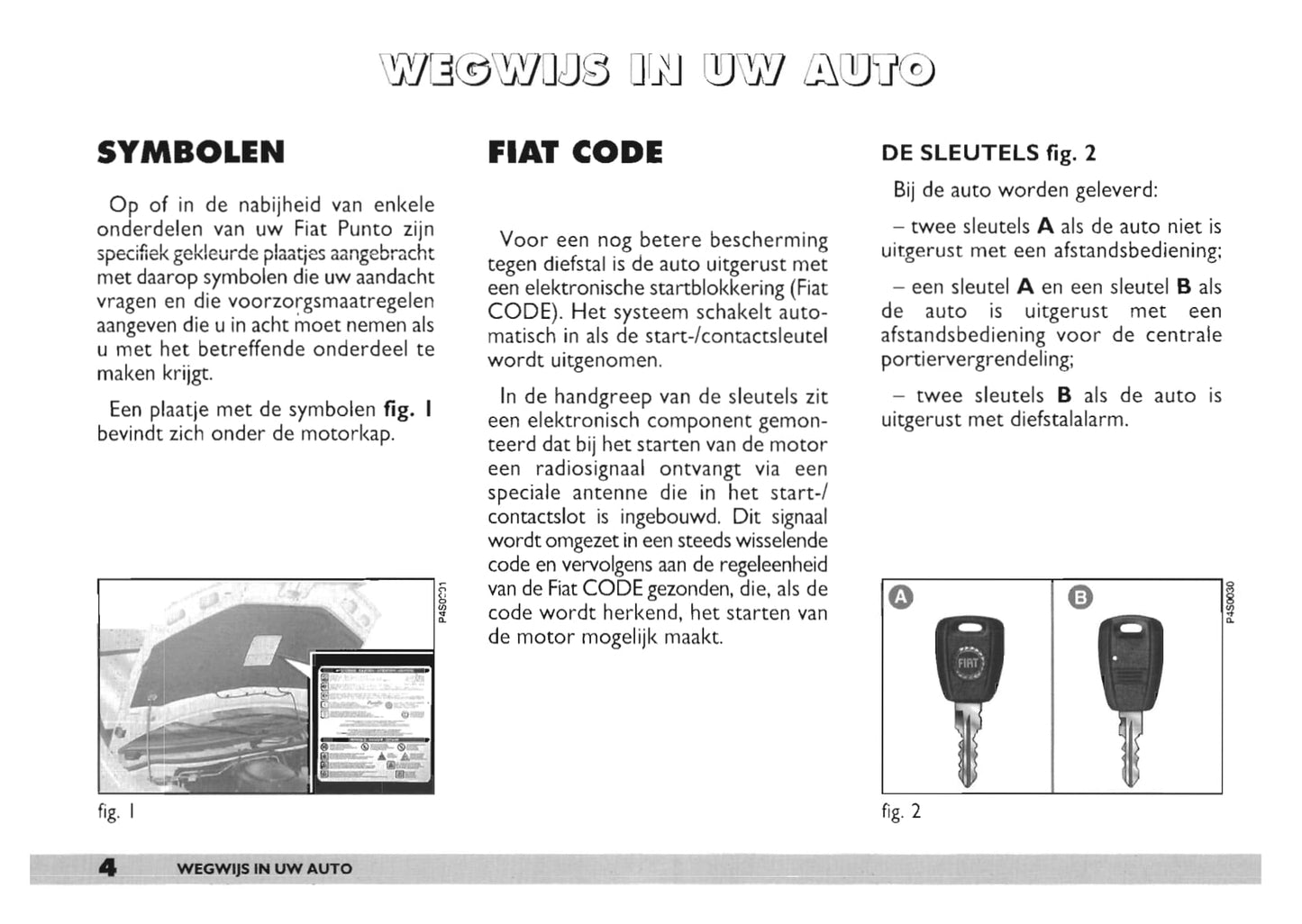 2000-2001 Fiat Punto Bedienungsanleitung | Niederländisch