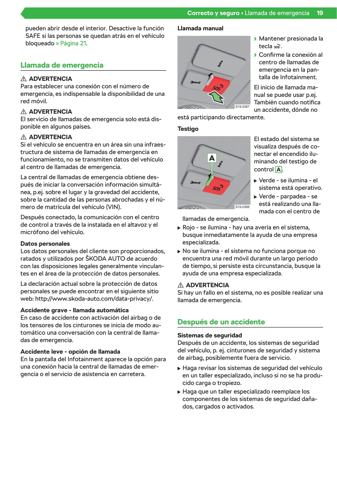 2019-2020 Skoda Karoq Owner's Manual | Spanish