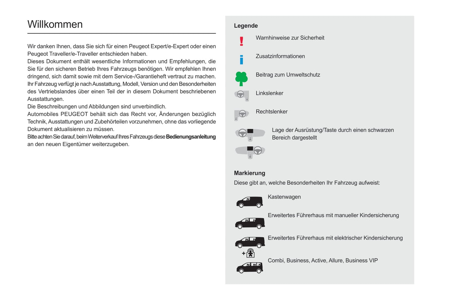 2020-2022 Peugeot Traveller/Expert Owner's Manual | German