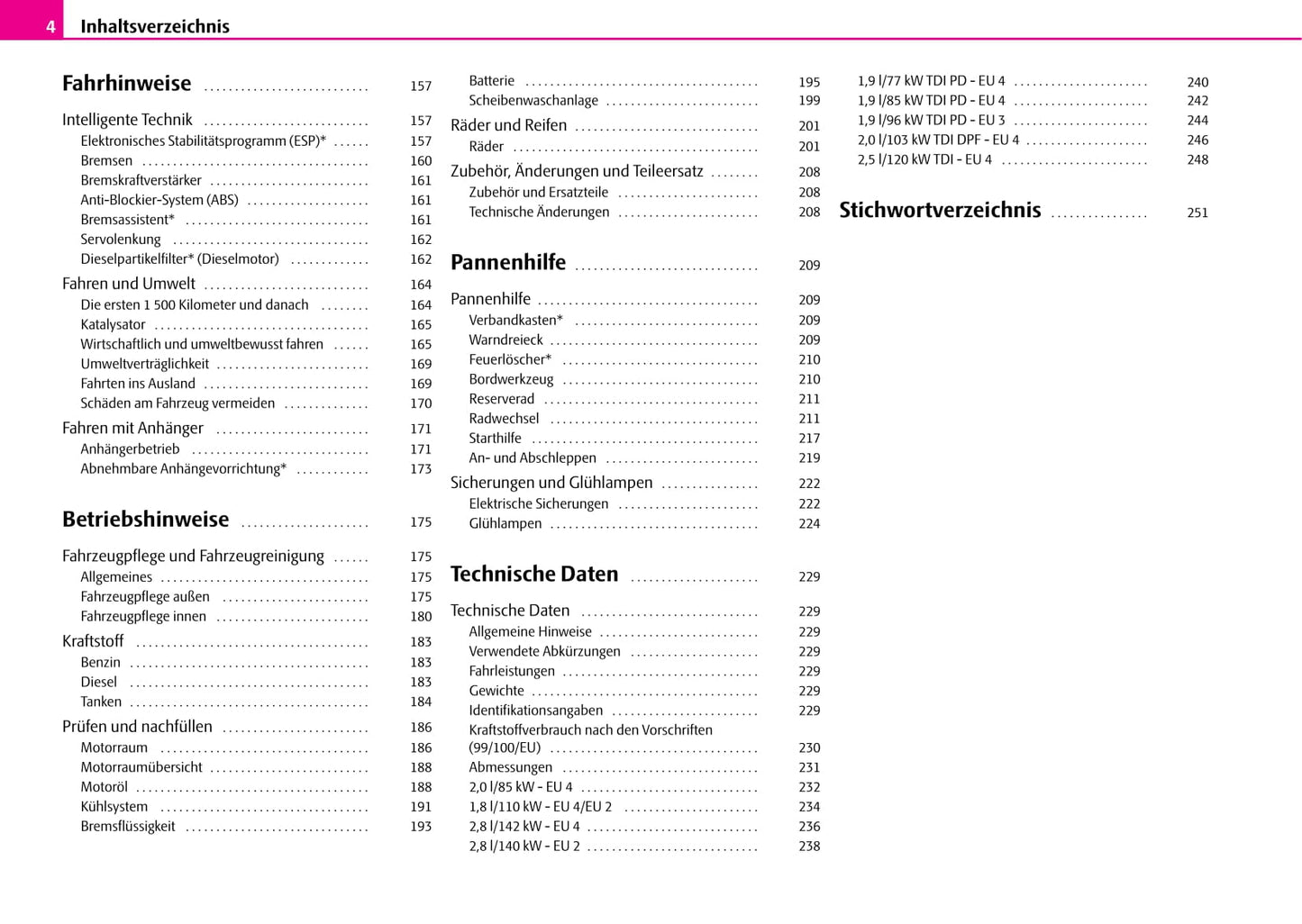 2007-2008 Skoda Superb Owner's Manual | German