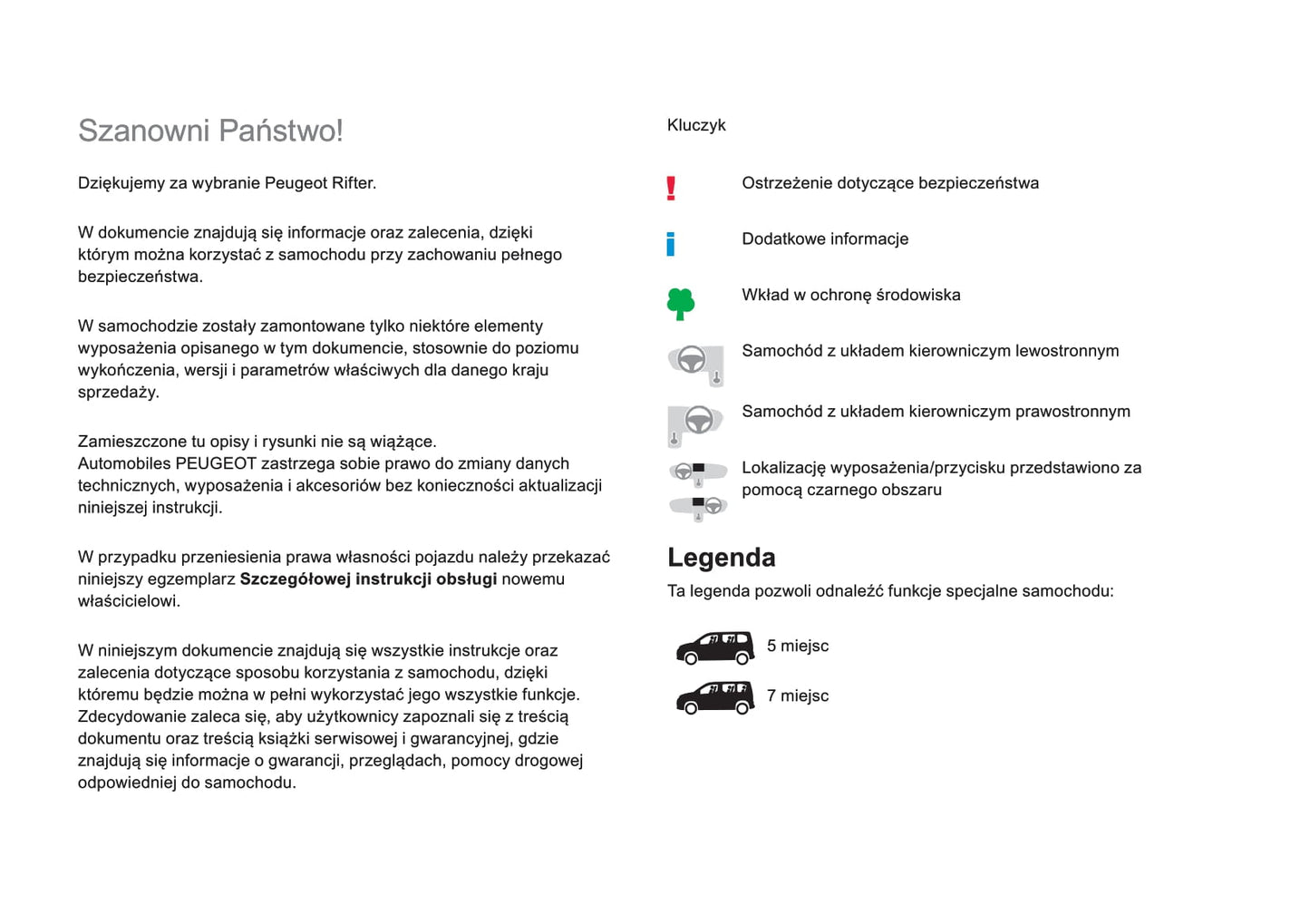 2018-2019 Peugeot Rifter Gebruikershandleiding | Pools