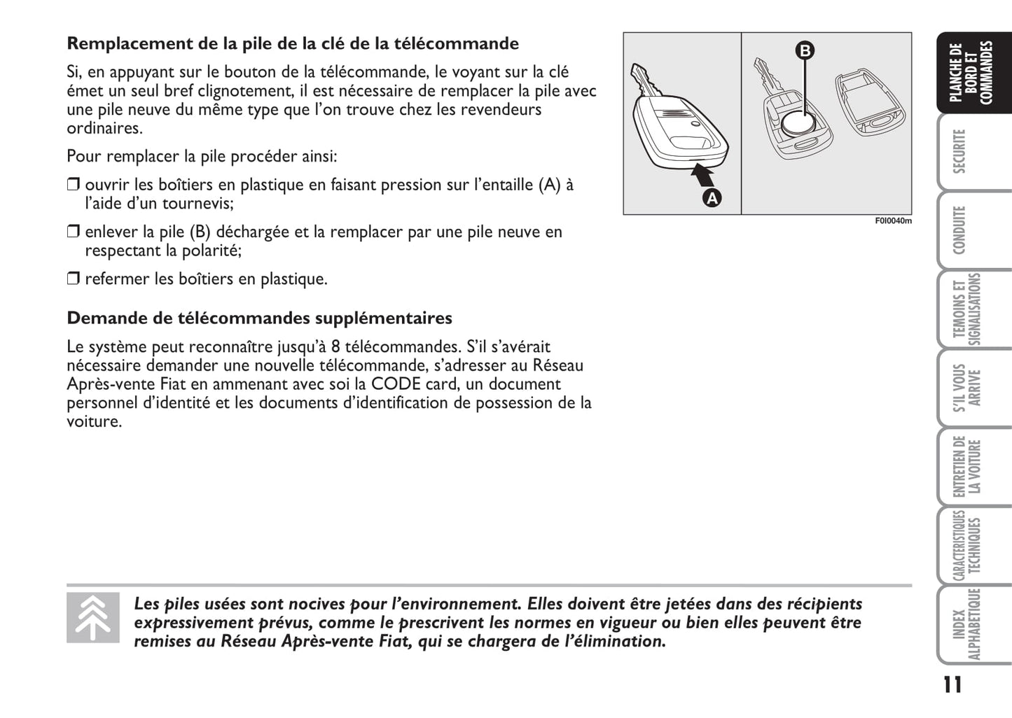 2009-2010 Fiat Punto Owner's Manual | French