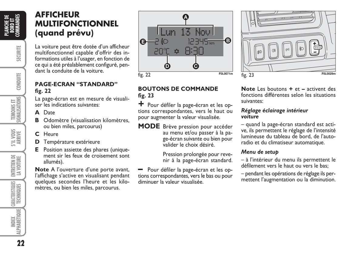 2007-2008 Fiat Croma Owner's Manual | French