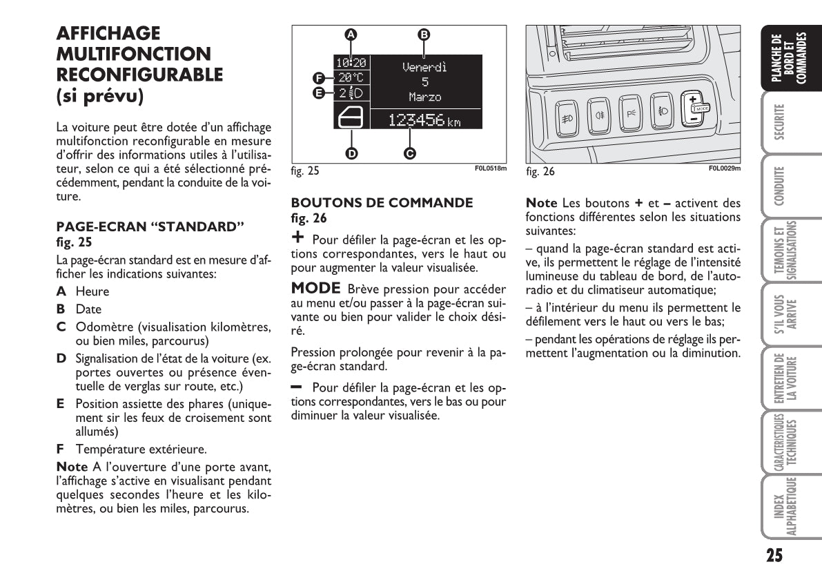 2007-2008 Fiat Croma Owner's Manual | French