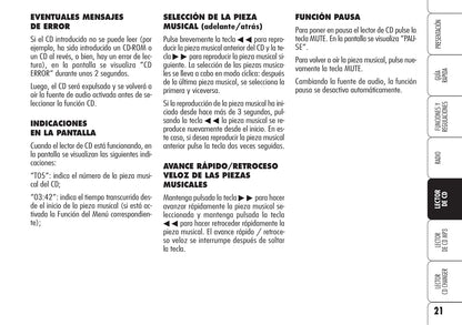 Alfa Romeo Autorradio Instrucciones 2007 - 2009