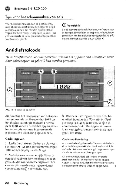 Volkswagen Radio RCD 200 Handleiding 2005