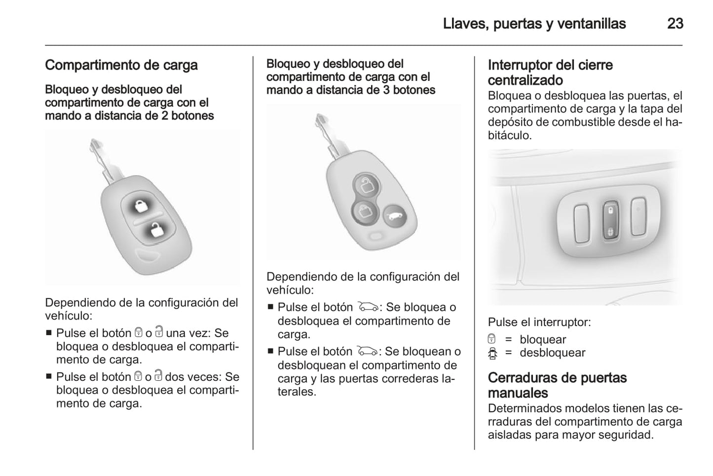 2013-2014 Opel Vivaro Owner's Manual | Spanish