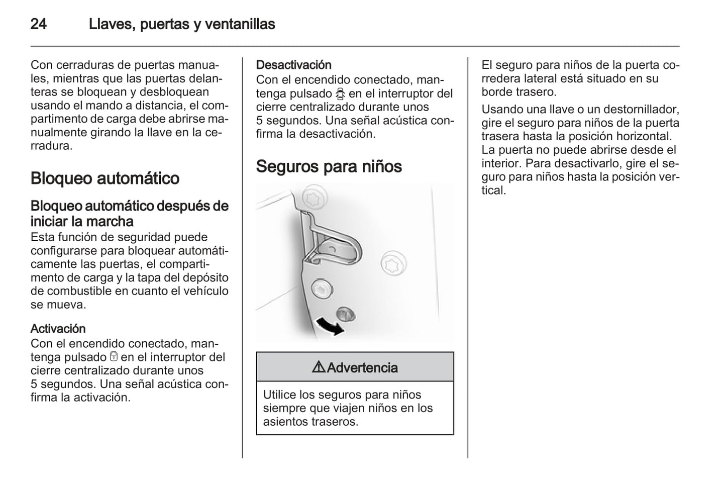 2013-2014 Opel Vivaro Owner's Manual | Spanish