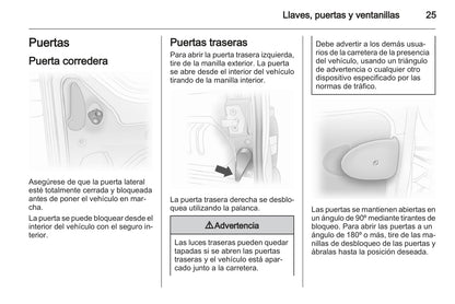 2013-2014 Opel Vivaro Owner's Manual | Spanish