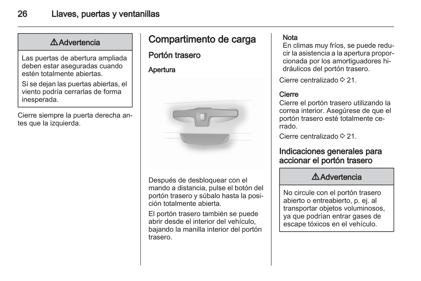 2013-2014 Opel Vivaro Owner's Manual | Spanish