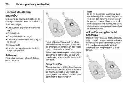 2013-2014 Opel Vivaro Owner's Manual | Spanish