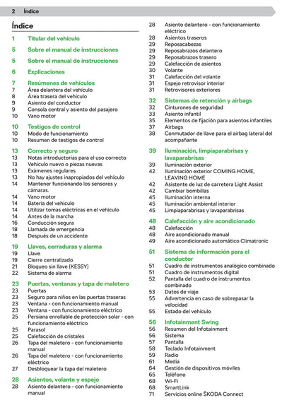 2019-2020 Skoda Scala Owner's Manual | Spanish