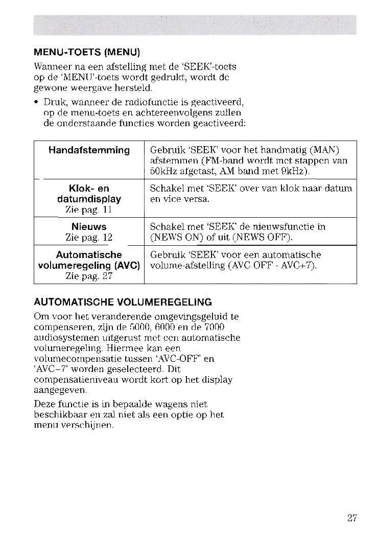 Ford Audio Handleiding 1996