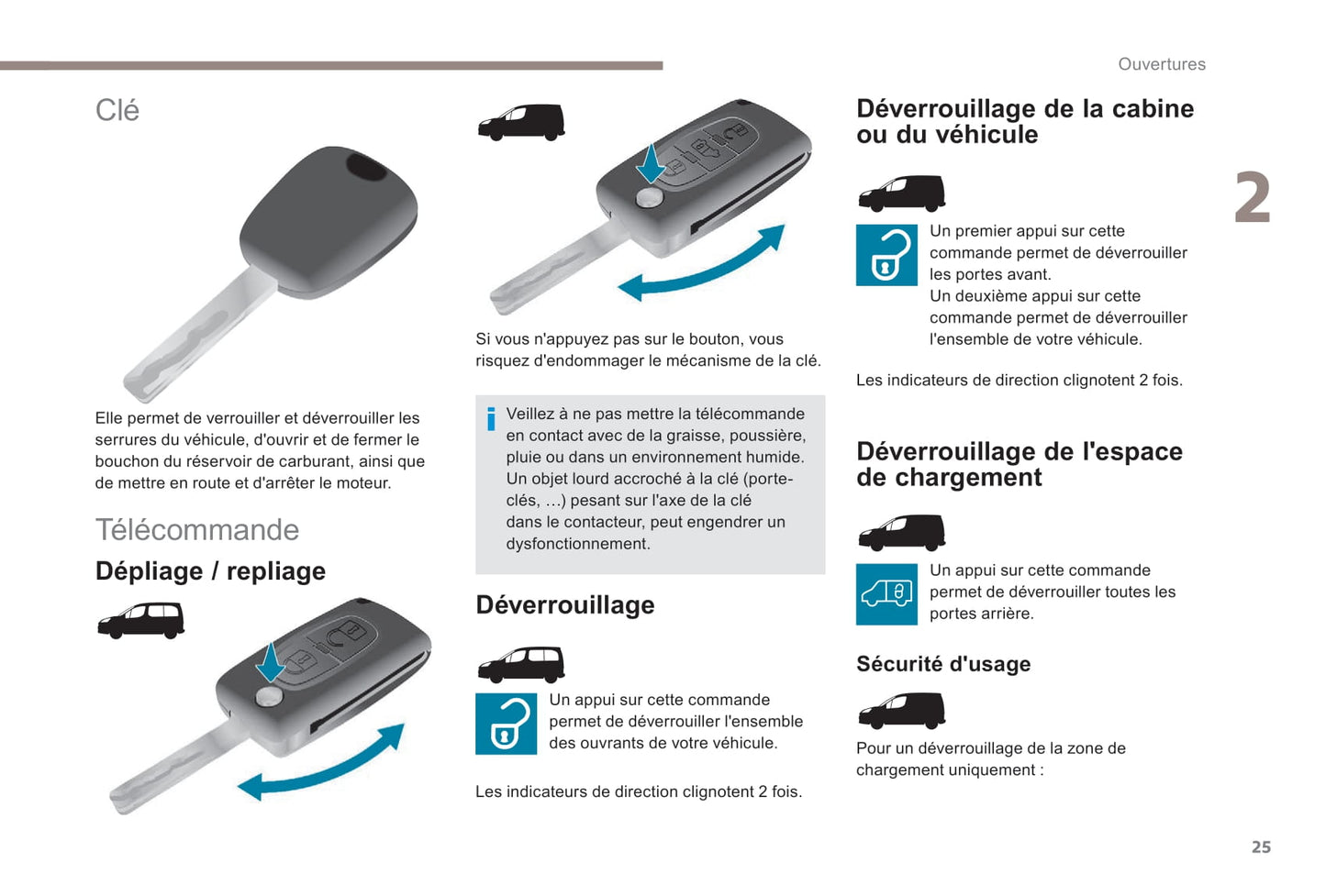 2017-2018 Peugeot Partner/Partner Tepee Manuel du propriétaire | Français