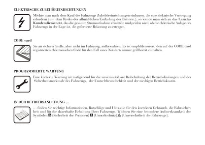 2001-2005 Lancia Lybra Owner's Manual | German