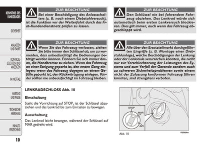 2011-2012 Fiat Panda Owner's Manual | German