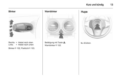 2013 Opel Corsa Bedienungsanleitung | Deutsch