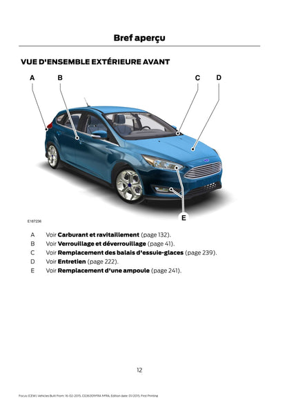 2015 Ford Focus Owner's Manual | French