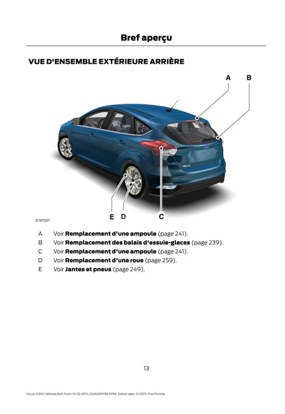 2015 Ford Focus Owner's Manual | French