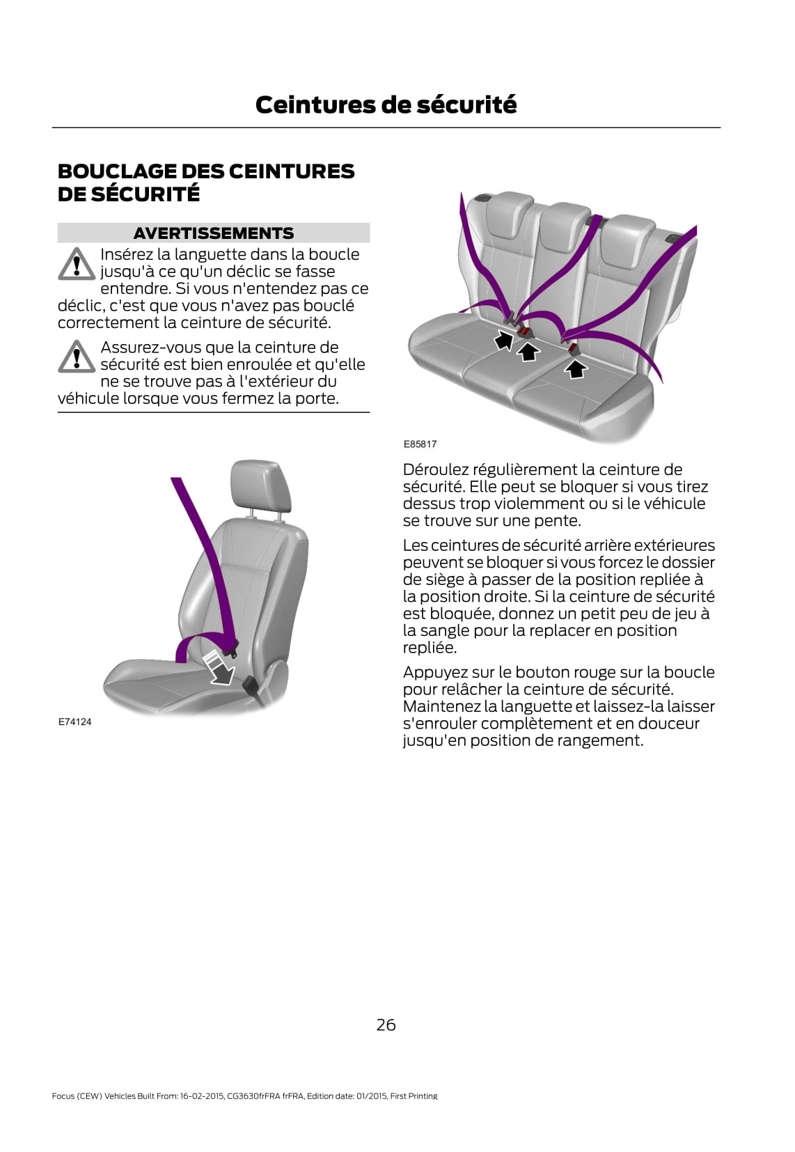 2015 Ford Focus Owner's Manual | French