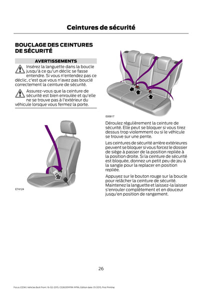 2015 Ford Focus Owner's Manual | French