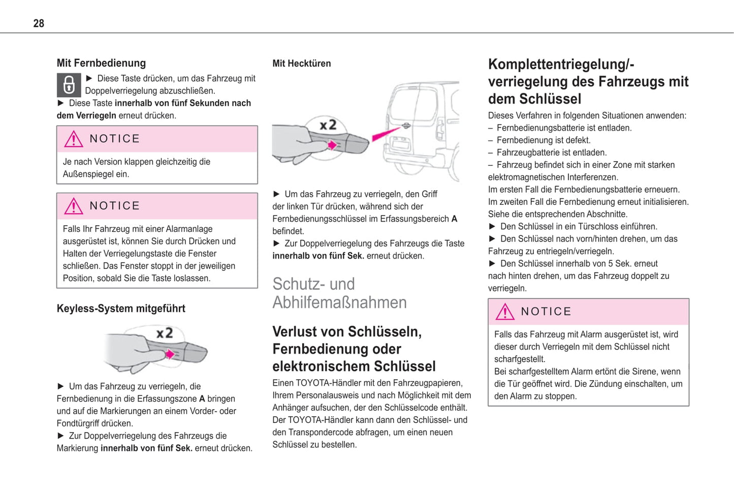 2020-2023 Toyota ProAce Manuel du propriétaire | Allemand