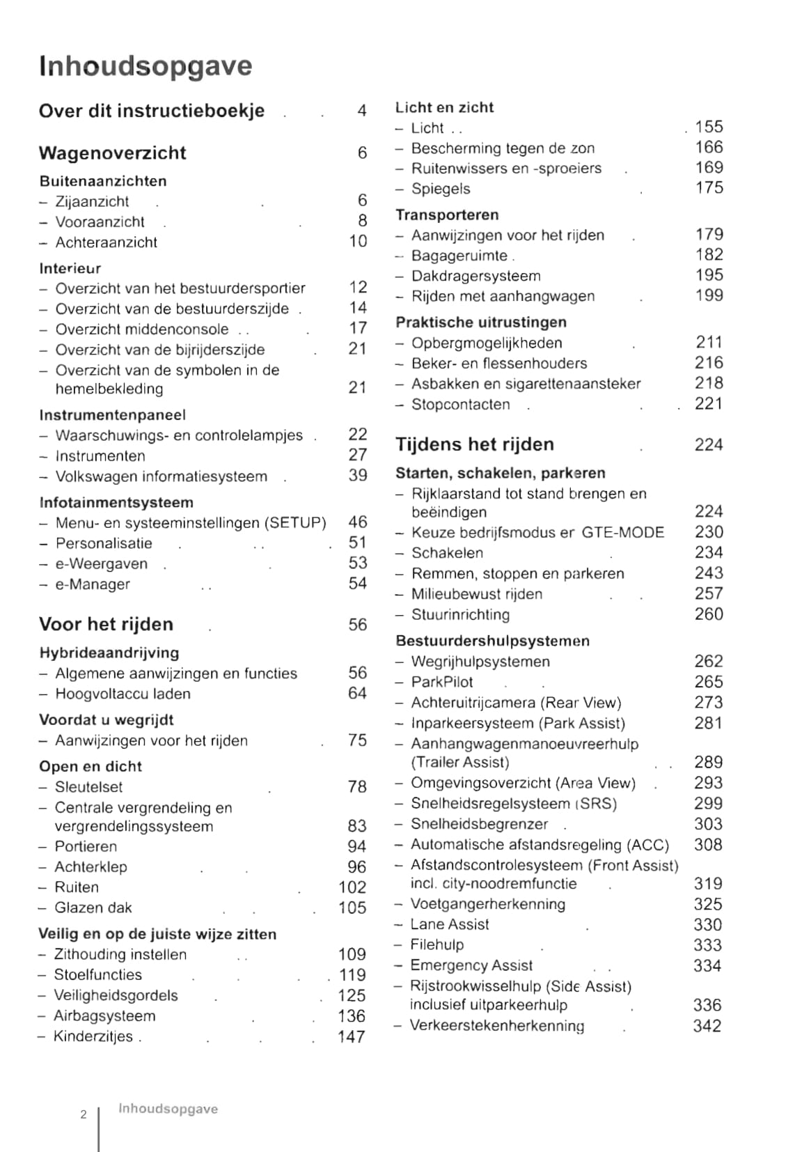 2015-2019 Volkswagen Passat GTE Bedienungsanleitung | Niederländisch