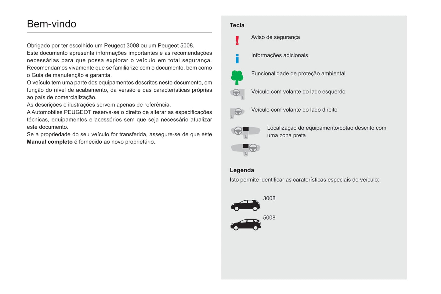 2020-2022 Peugeot 3008/5008 Manuel du propriétaire | Português