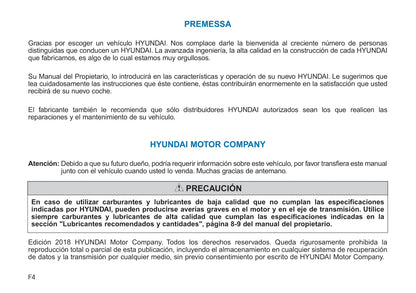 2018-2019 Hyundai Tucson Bedienungsanleitung | Spanisch