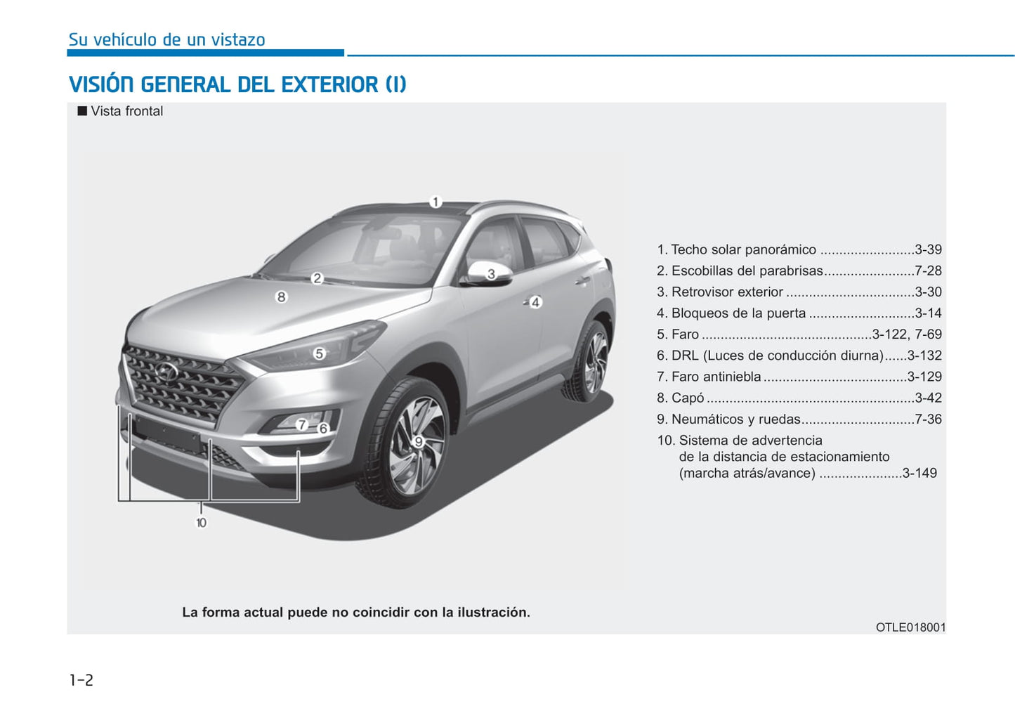 2018-2019 Hyundai Tucson Bedienungsanleitung | Spanisch