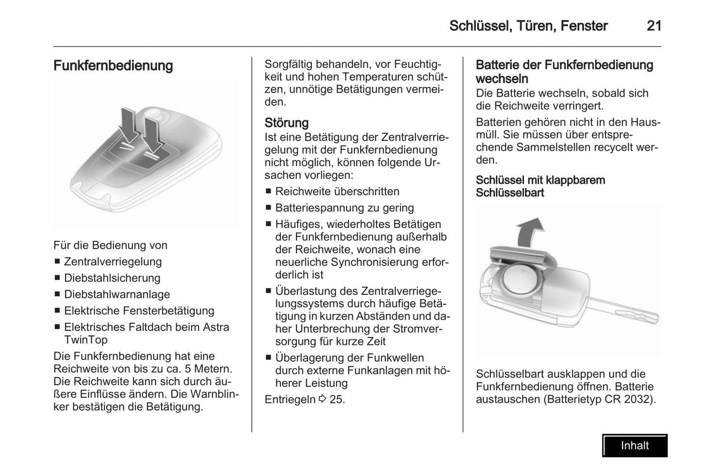 2009-2010 Opel Astra Bedienungsanleitung | Deutsch