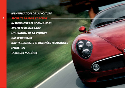 2008 Alfa Romeo 8C Manuel du propriétaire | Français