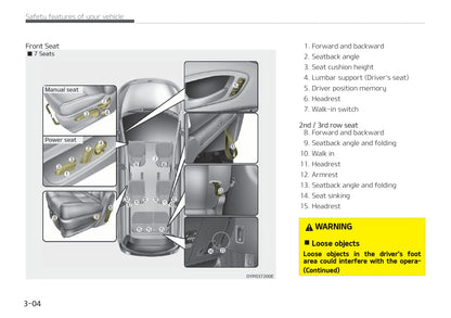 2018-2019 Kia Carnival/Sedona Bedienungsanleitung | Englisch