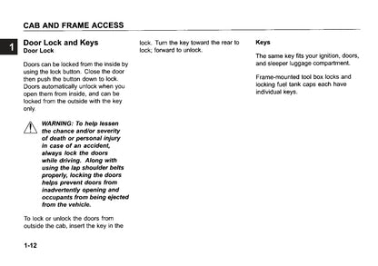 2011 Peterbilt Conventional Owner's Manual | English