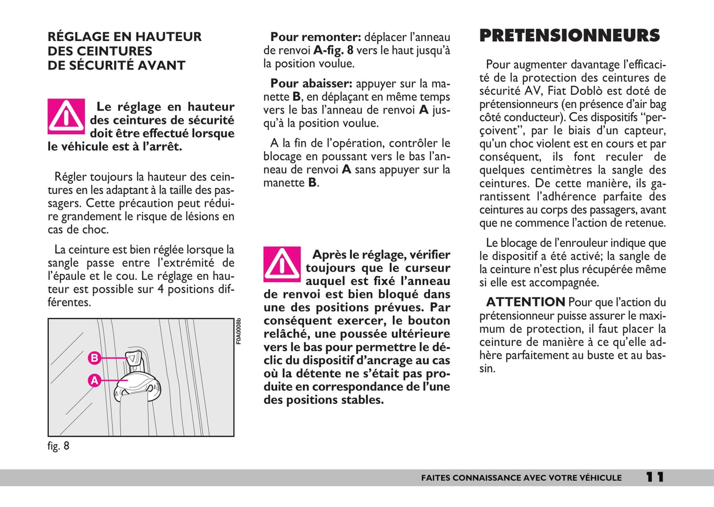 2005-2010 Fiat Doblò Manuel du propriétaire | Français