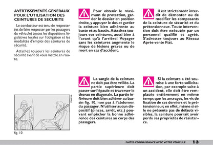 2005-2010 Fiat Doblò Manuel du propriétaire | Français