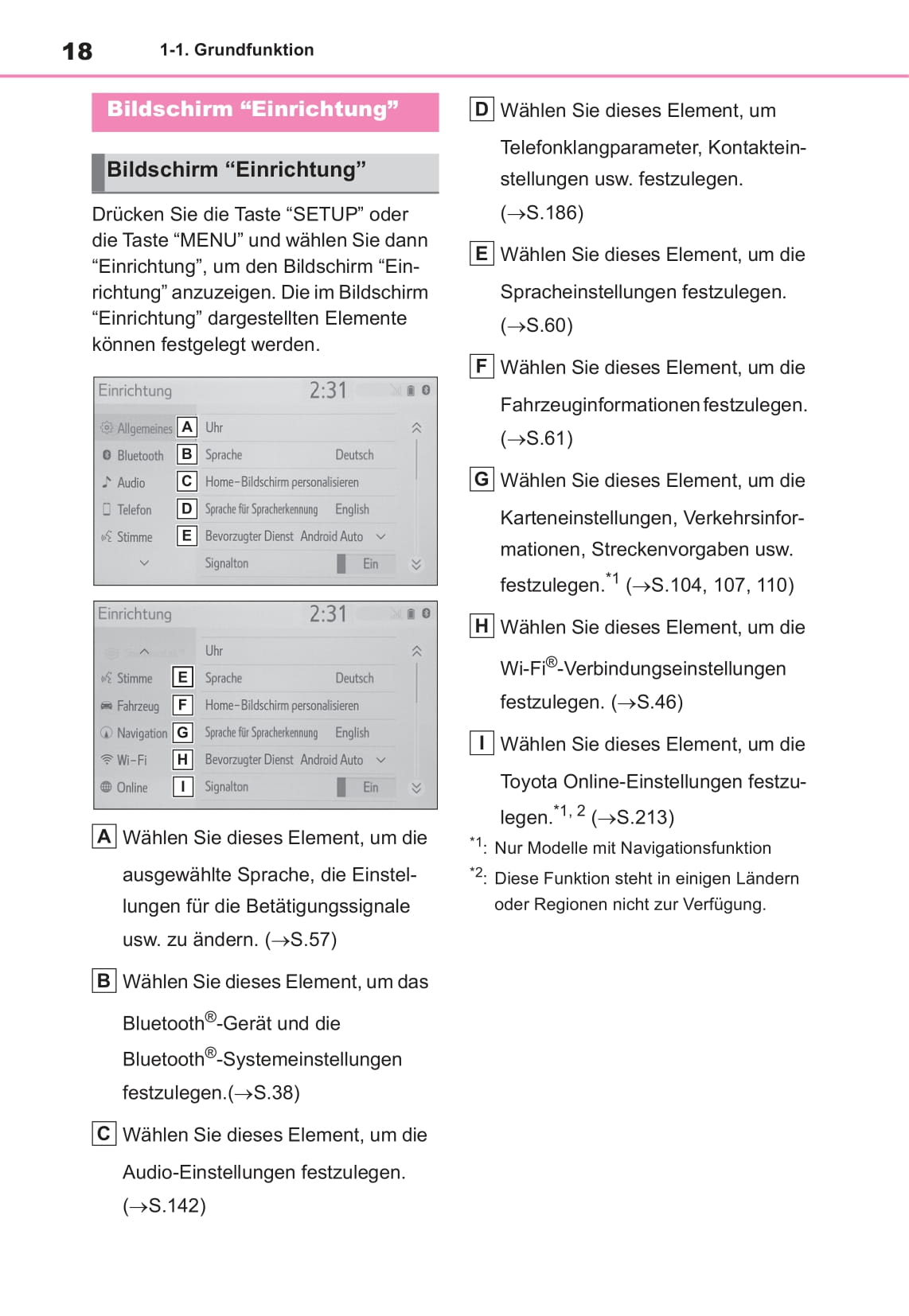 Toyota Navigation Bedienungsanleitung 2020