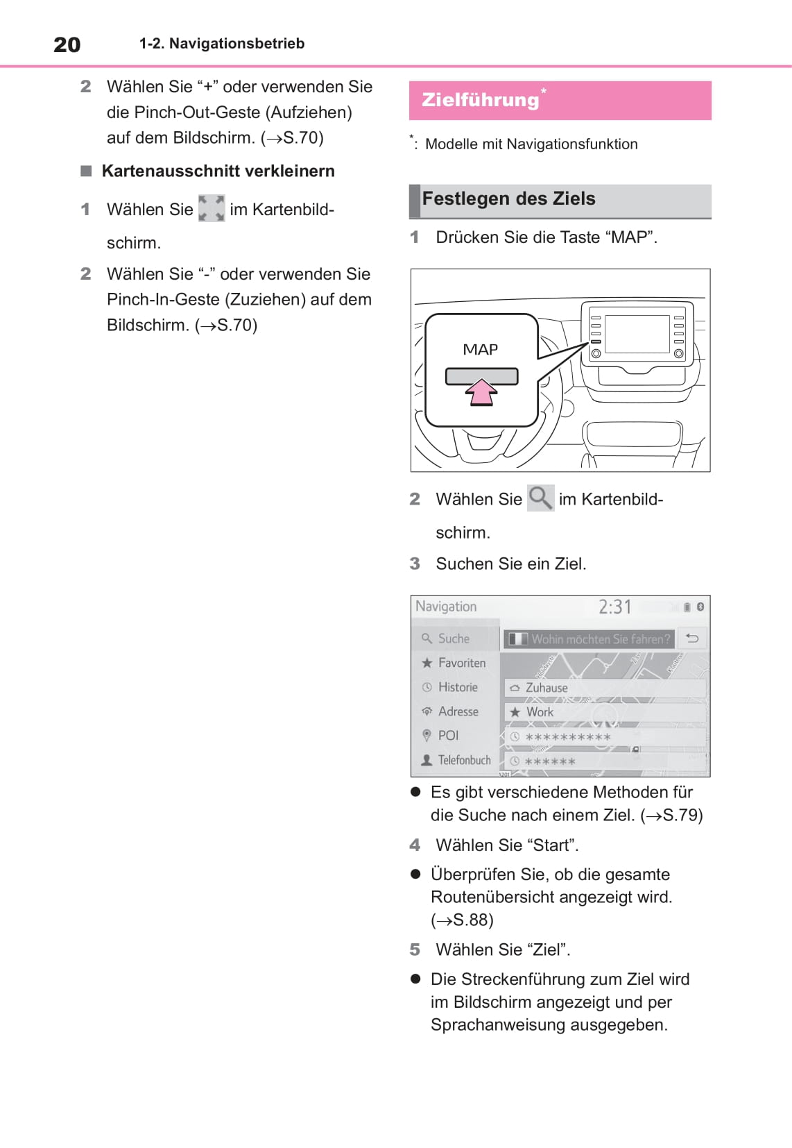 Toyota Navigation Bedienungsanleitung 2020